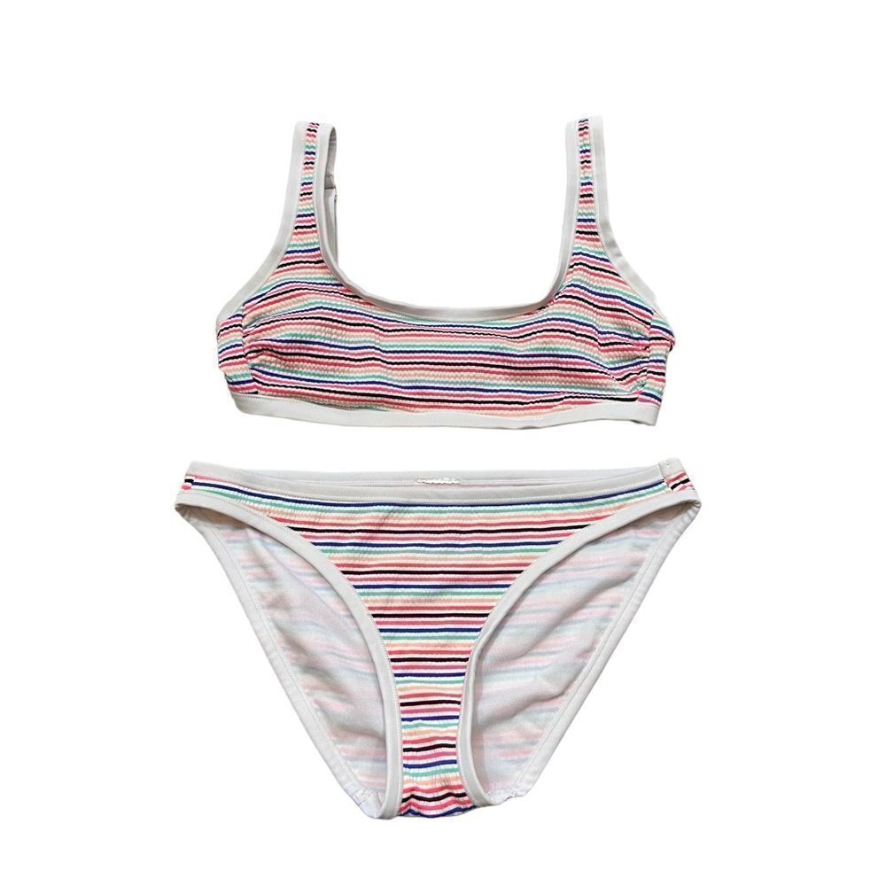 Hula Honey‎ Multicolored Striped Bikini Swim Suit Size Small